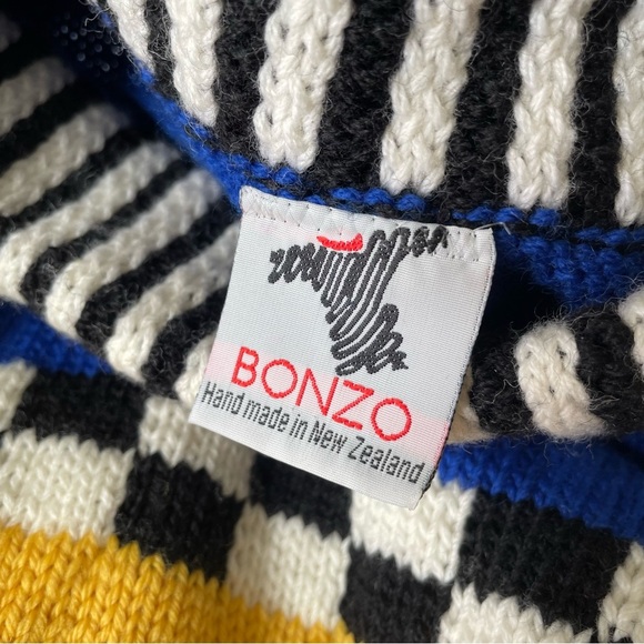 Vintage BONZO Handmade In New Zealand Pure Wool Sweater Knit Sheep NWT - Picture 10 of 10